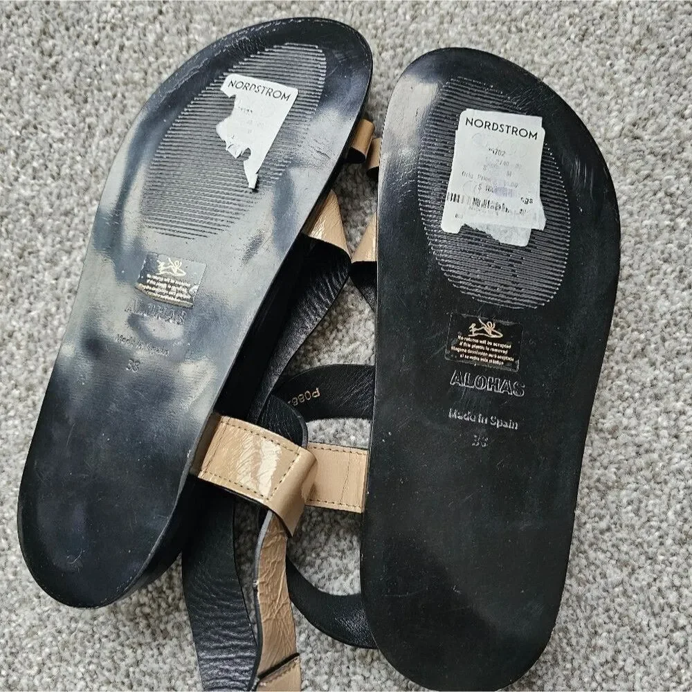 Alohas Siren Onix Stone Beige Leather Sandals